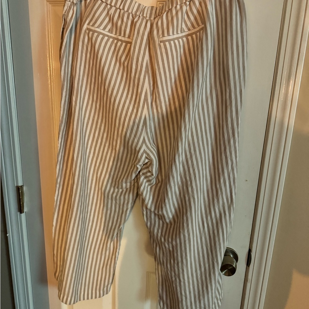 J. Jill Beige and White Striped Pants - Picture 2 of 3